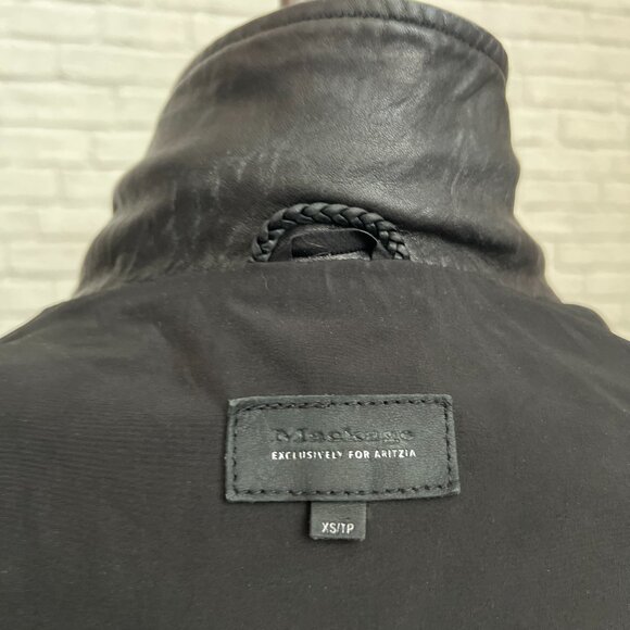 Mackage Kenya Black Leather Motorcycle Jacket XS Moto Jacket Ladies Tailored - Picture 16 of 16